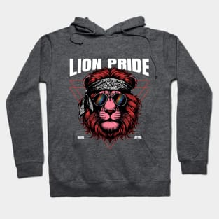 Lion Pink Pride, wearing sunglasses, dew rag Hoodie